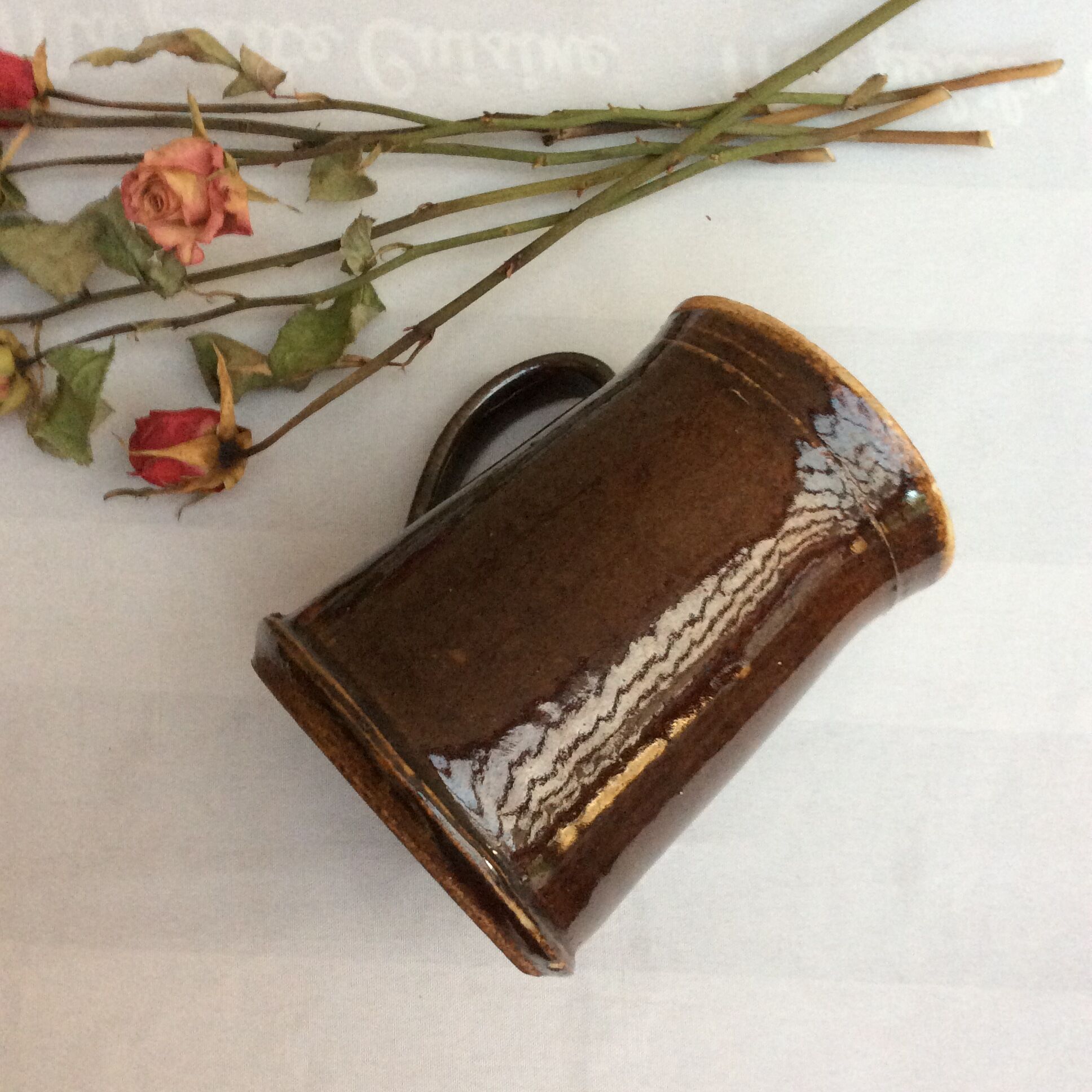 Old pitcher with glazed sandstone spout - 50s