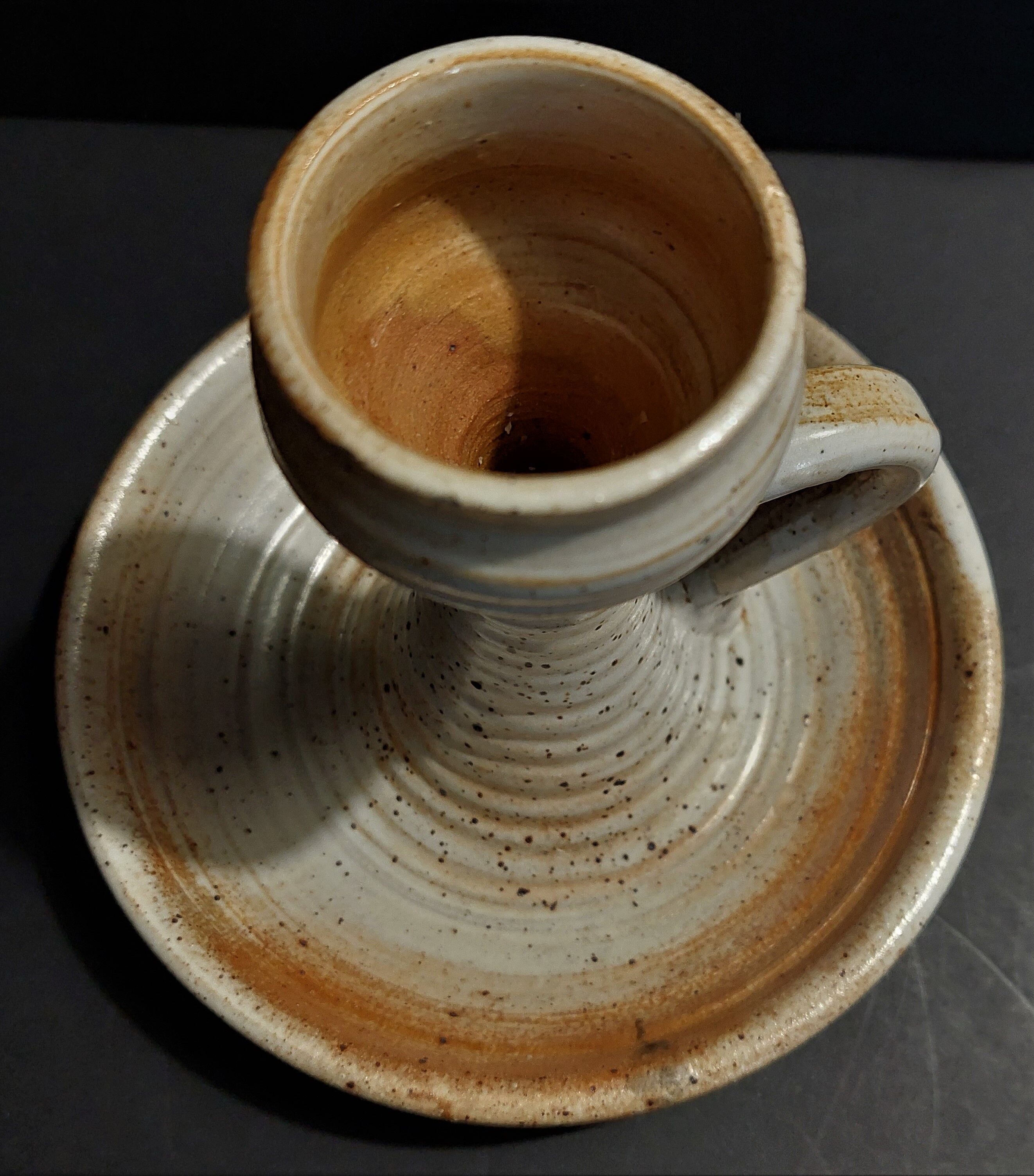 Sandstone hand candle holder signed sandstone of the twentieth century marsh