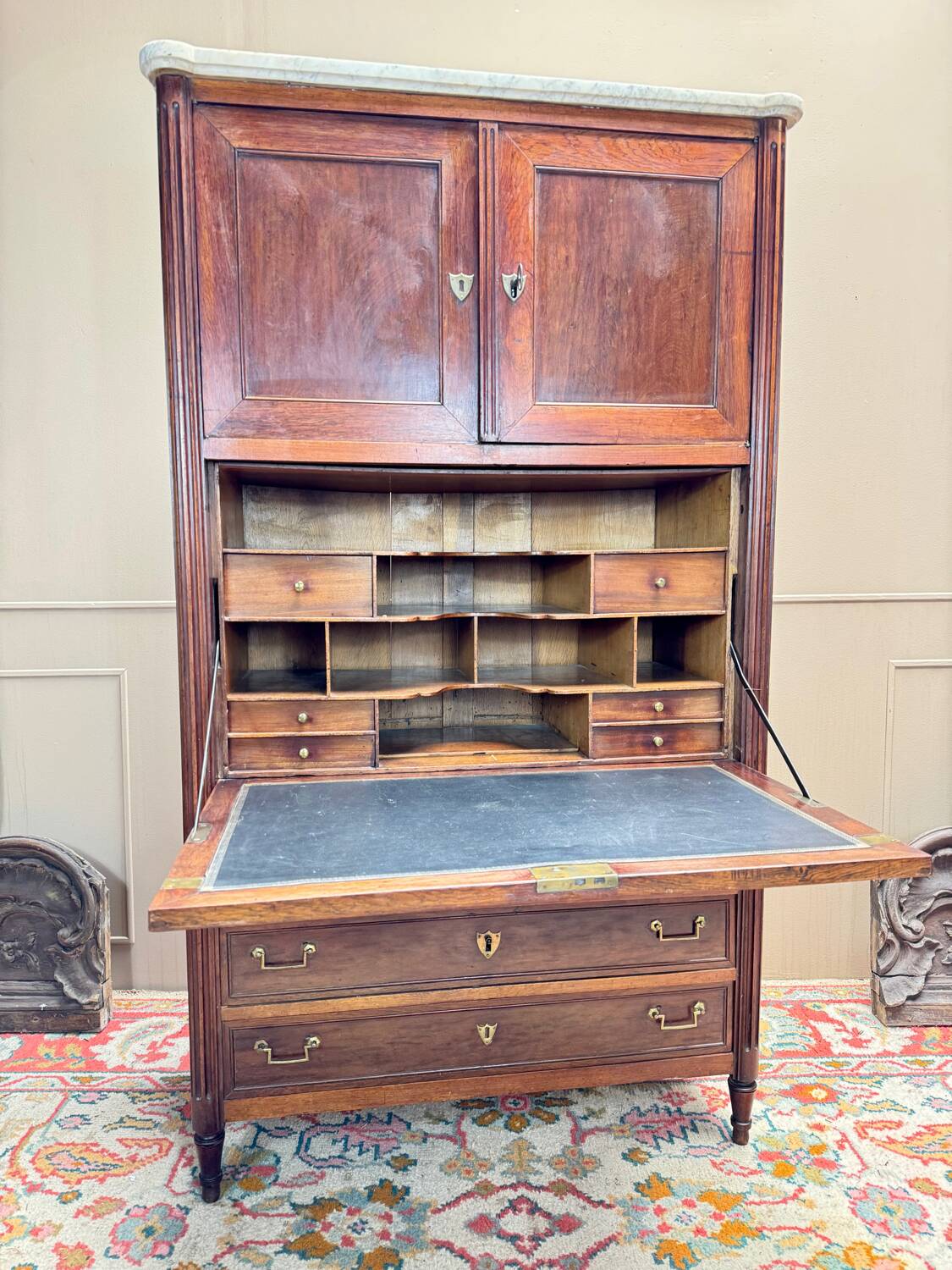 Louis XVI Mahogany Guillotine Secretary, 18th Century