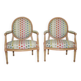 Pair of Louis XVI Medallion Style Armchairs