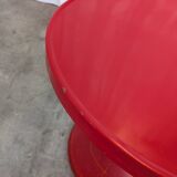 Table vintage en tulipe rouge par Meblo Yougoslavie / Table à piédestal
