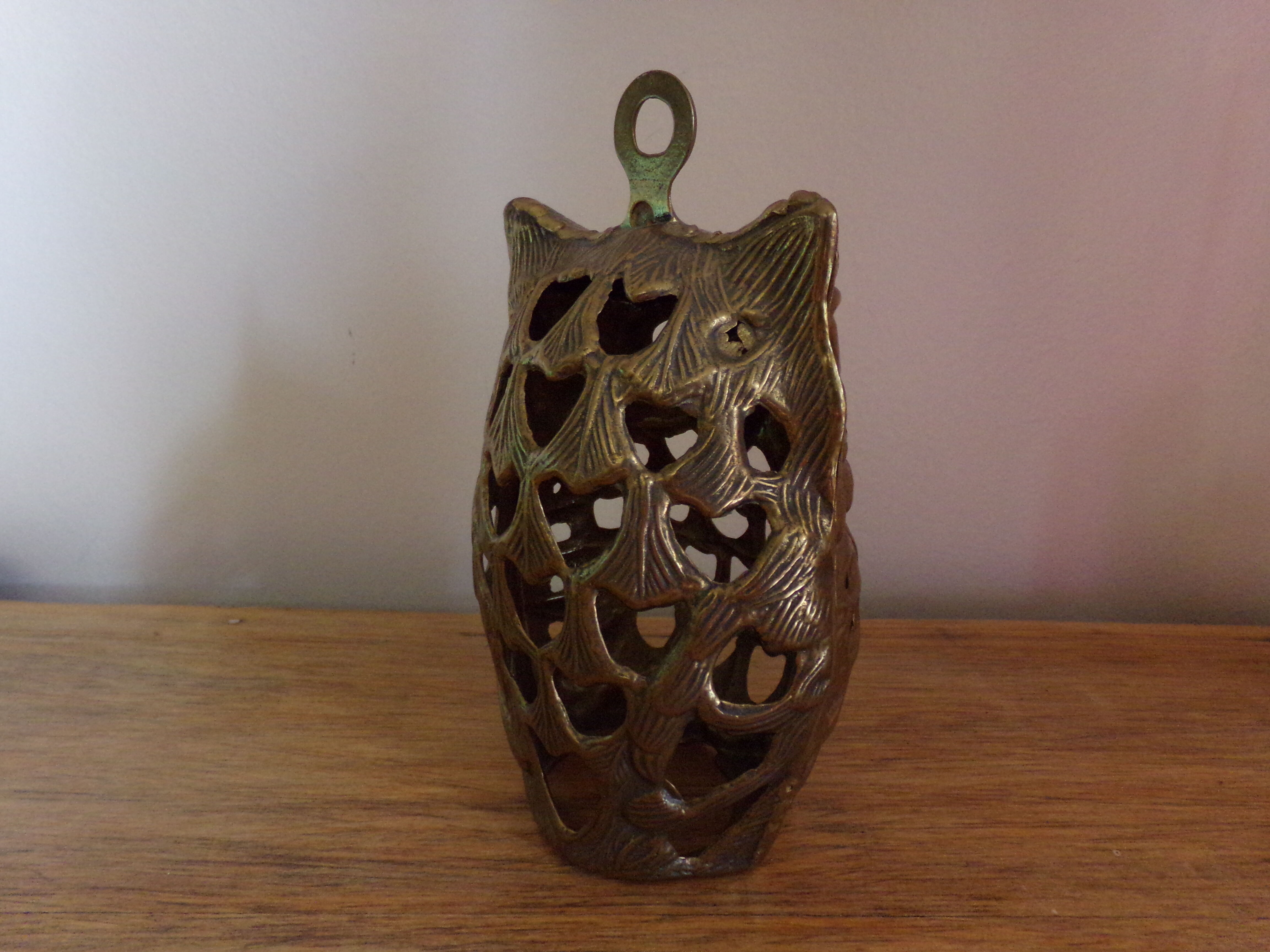 Brass photophore owl