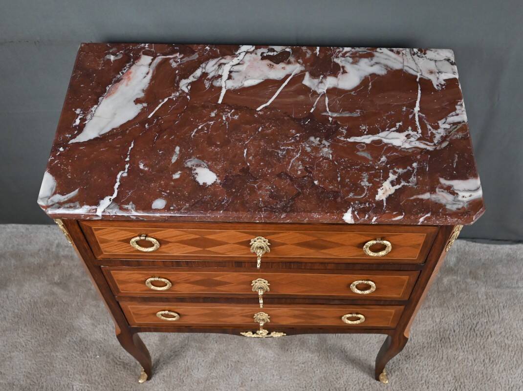Marquetry Commode, Transitional Style Louis XV Louis XVI – Mid 20th Century