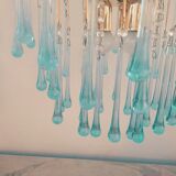 Blue drop tassel chandelier