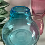 Série de 4 vases vintage en verre coloré