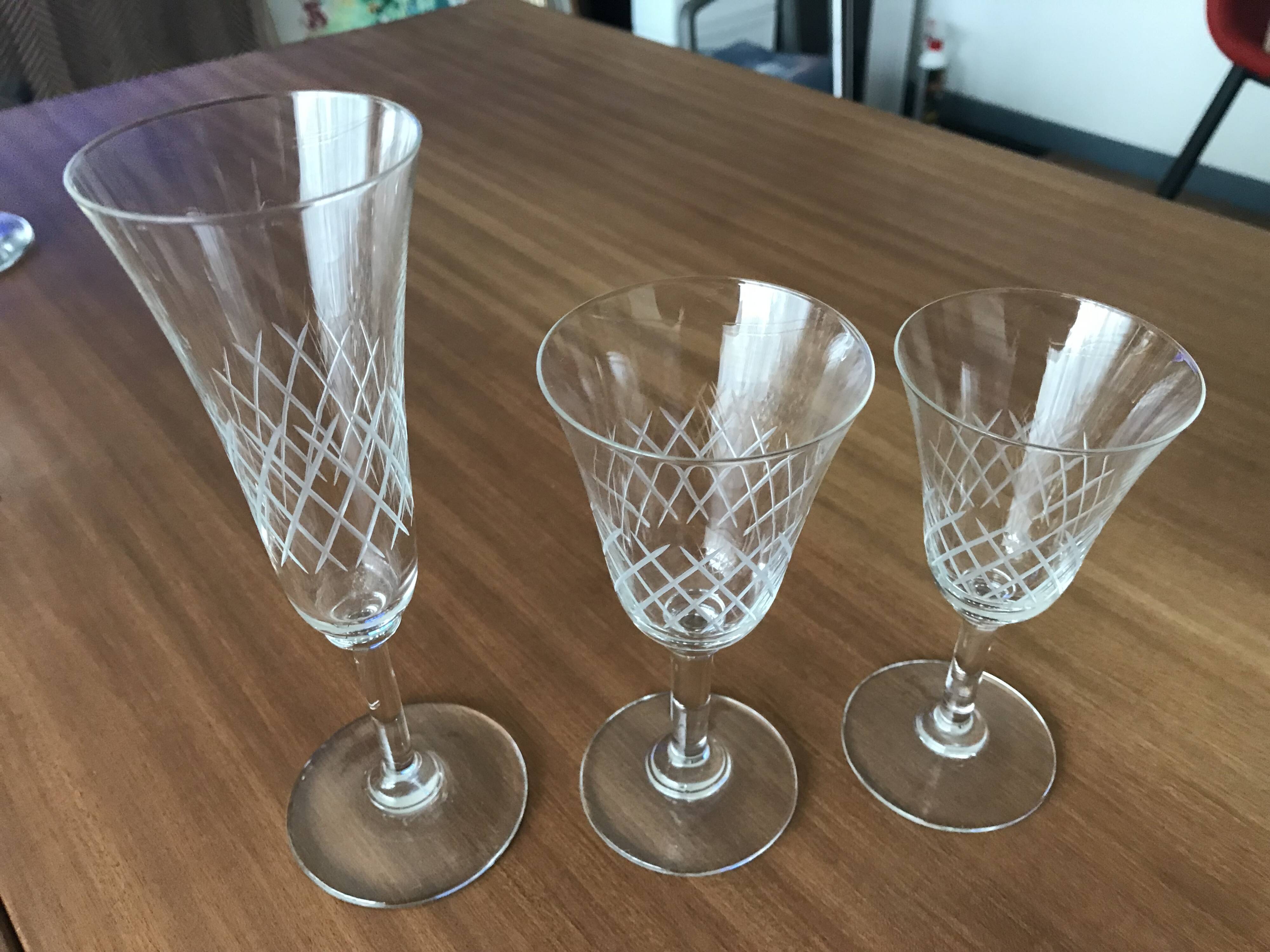 Service de verre en cristal