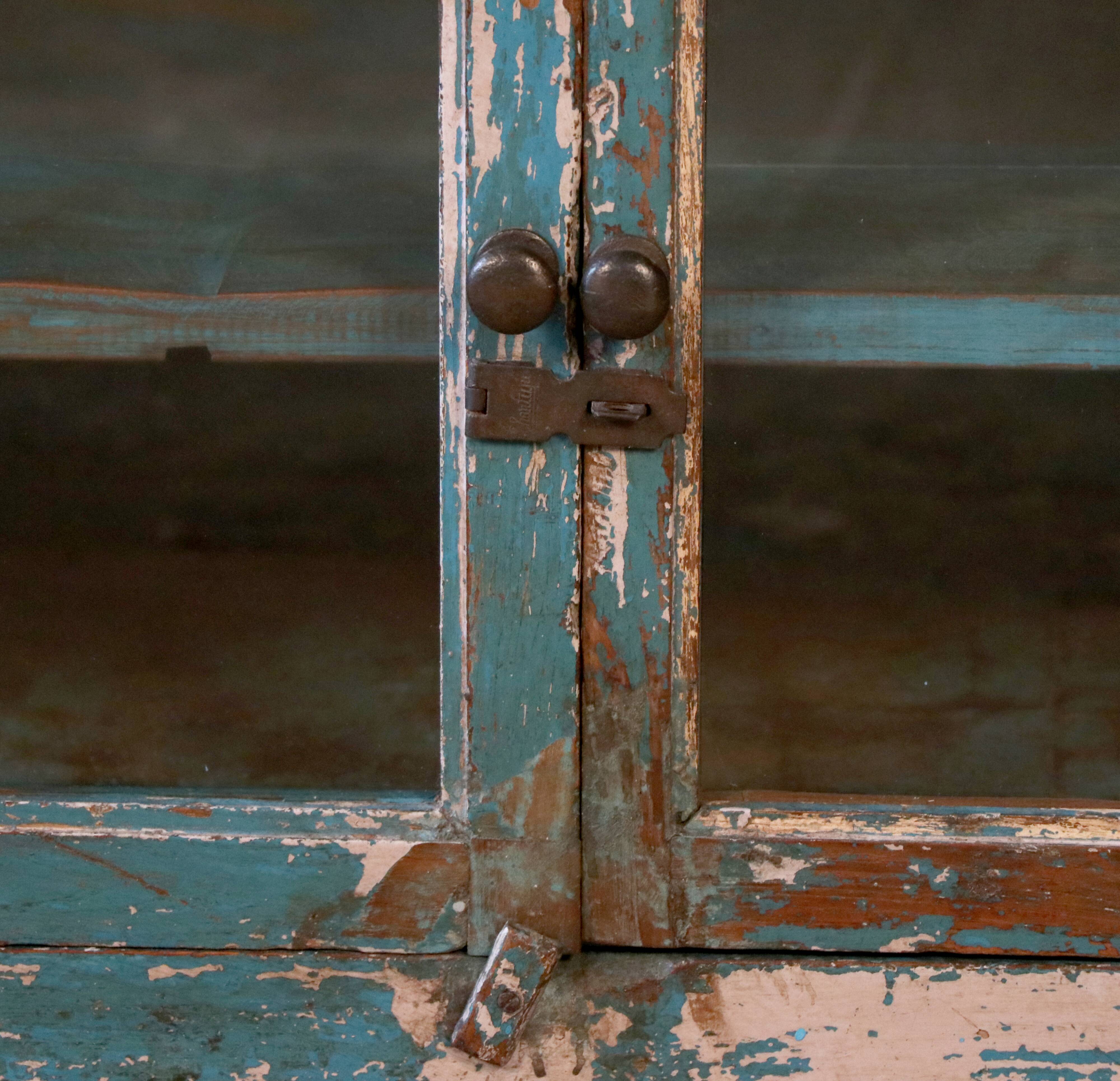 Old low sideboard, tv stand in original blue patina burmese teak