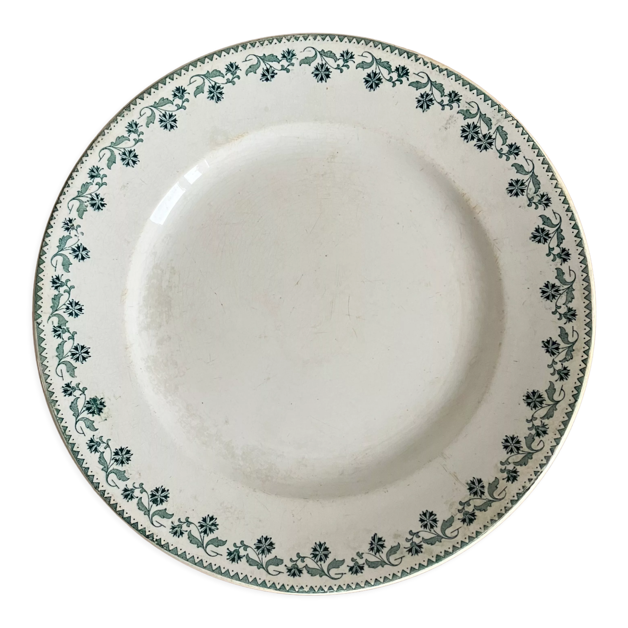 Old round earthenware dish Moulin des Loups and Hamage, Georgette model