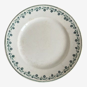 Plat rond ancien en faïence Moulin des Loups et Hamage, modèle Georgette