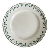 Plat rond ancien en faïence Moulin des Loups et Hamage, modèle Georgette