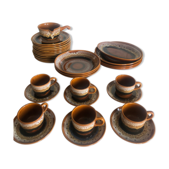 32-piece service Sarreguemines Hawaii ceramic