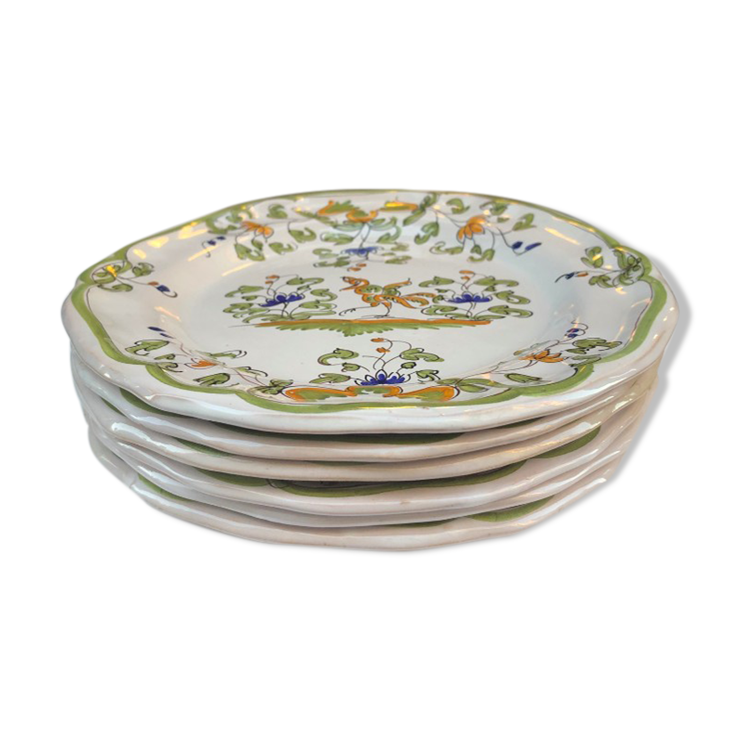 Series of 6 Moustiers plates
