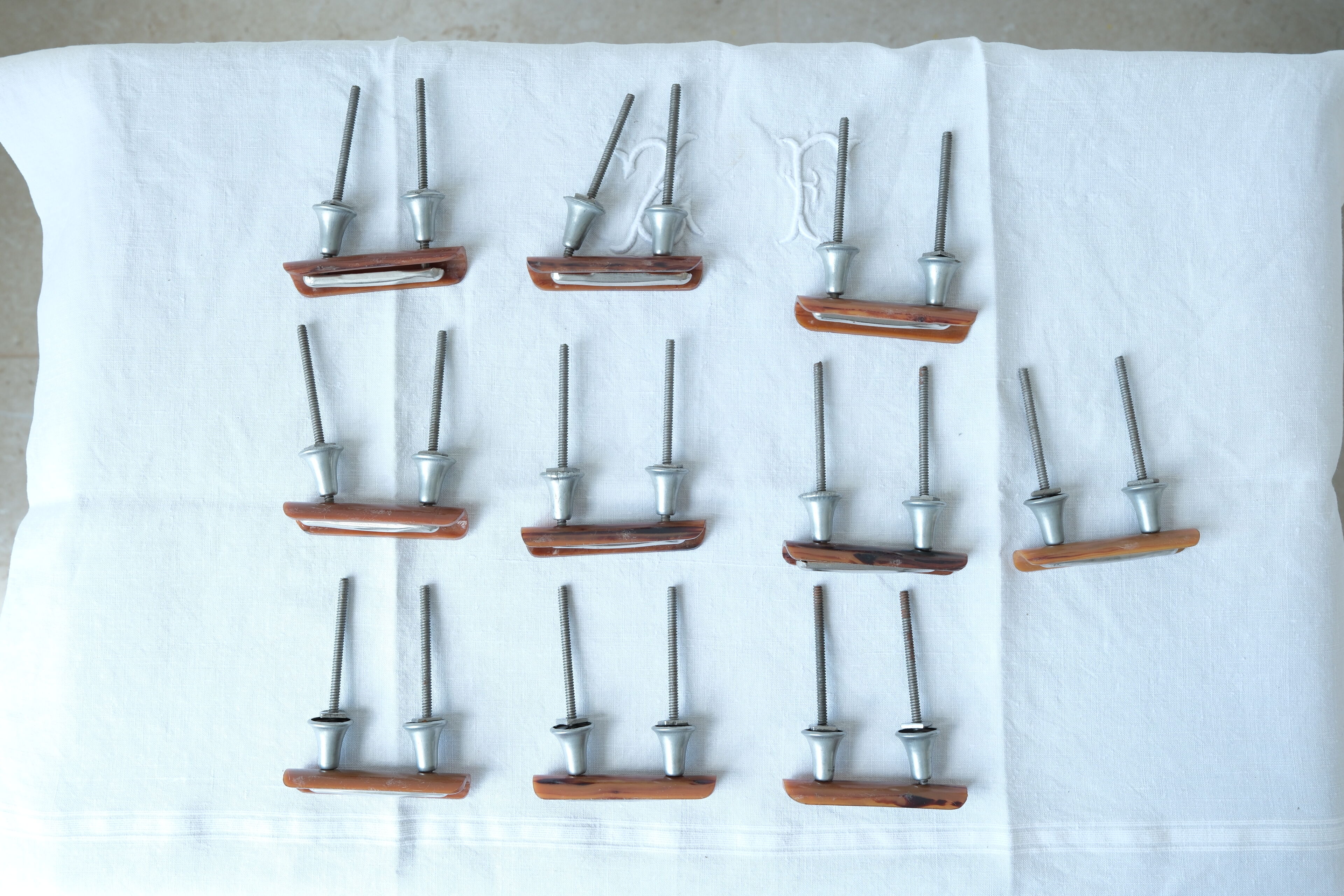 Set of vintage furniture handles