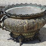 Old copper planter Hindu décor