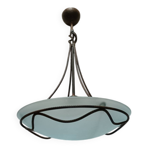 Suspension en verre givré