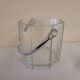 Seau champagne verre hexagonal anse métal 80's