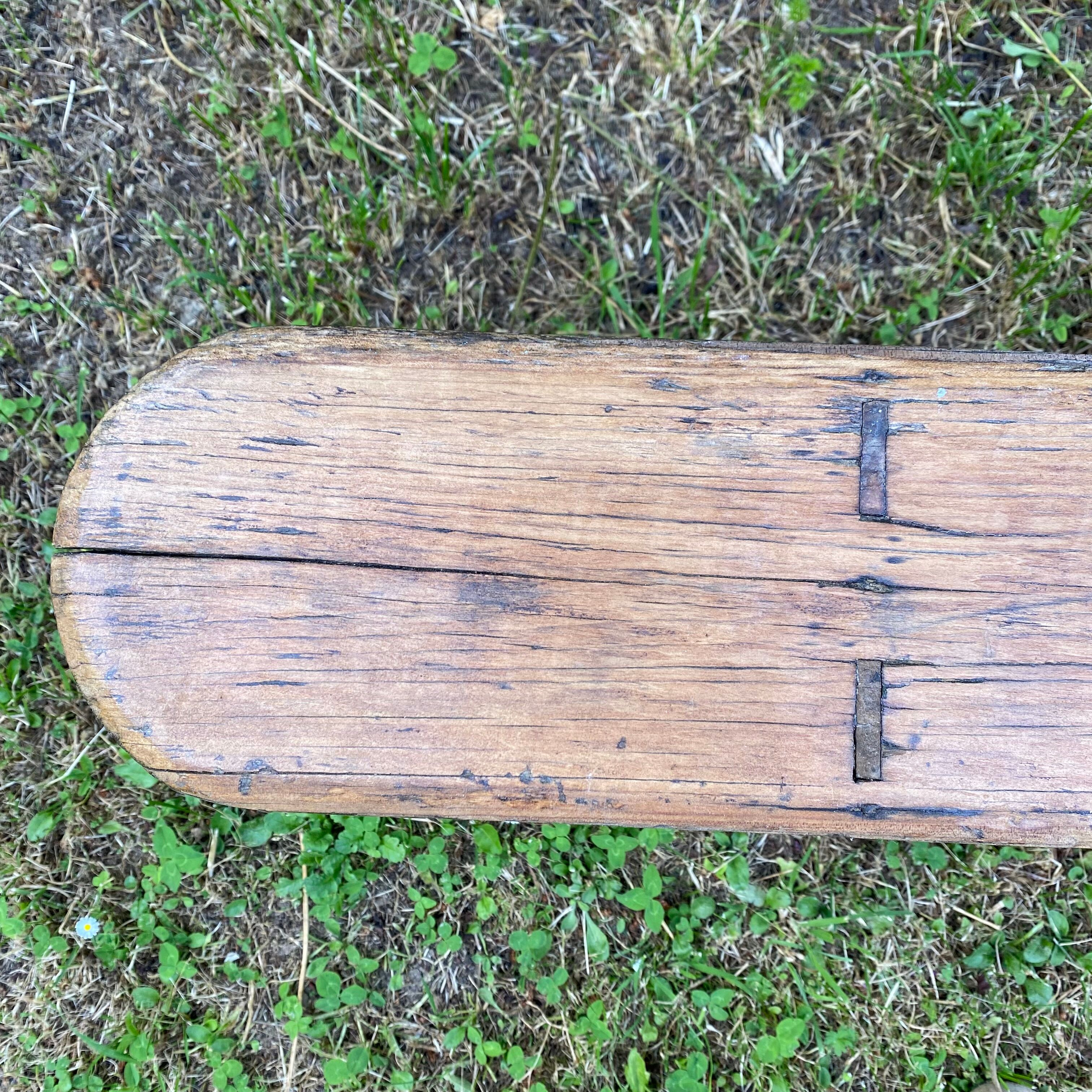 Wooden farmhouse bench