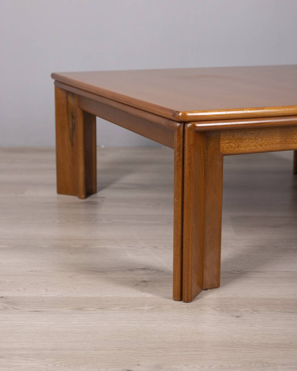 Vintage 1970s "Mou" wooden coffee table designed by Afra & Tobia Scarpa