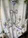 Art Deco chandelier from the early 20th century in chrome brass, with glass pendants.
