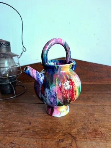 Vase / Multicoloured Ceramic Jug - signed Dressinval - 1960s - Vallauris