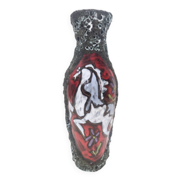 Vintage Fat Lava Earthenware Vase by Giulianelli for Ceramiche San Marino