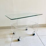Desserte / Table Basse David Lange pour Roche Bobois Plexiglas & Verre 1970