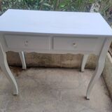 Dressing table console in white painted wood France 2000 / vintage retro classic bedroom decoration