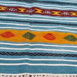 Traditional blue carpet with Berber motifs 200x115cm