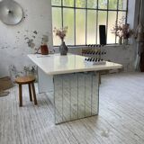 80s lacquered desk and mirror