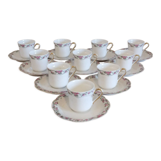 Majorelle Nancy for Haviland suite of 10 porcelain coffee cups