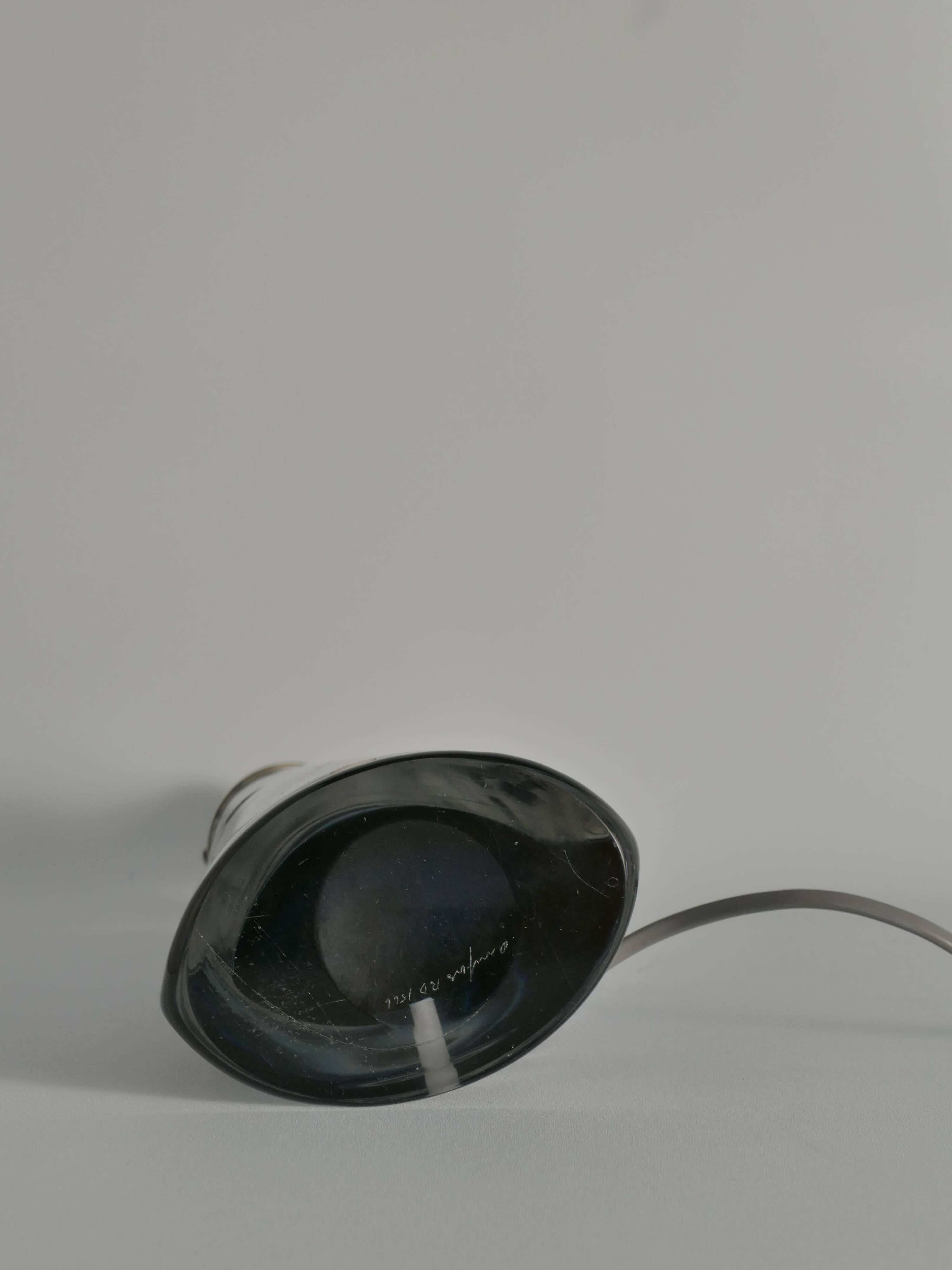 Blue Crystal Glass Table Lamp model RD 1566 by Carl Fagerlund, Orrefors, 1960s