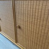 Enfilade en frêne et rotin