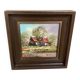 Small spring landscape painting in oil on isorel, signed.