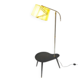 Vintage 1950s Tripod Floor Lamp with Kidney-Shaped Formica Shelf