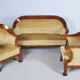 Empire Upholstered and Inlaid Walnut Living Room Set, Austria, 1810s, Set of 3