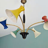 Articulated Diabolo chandelier, Italian design, 1950s-60s