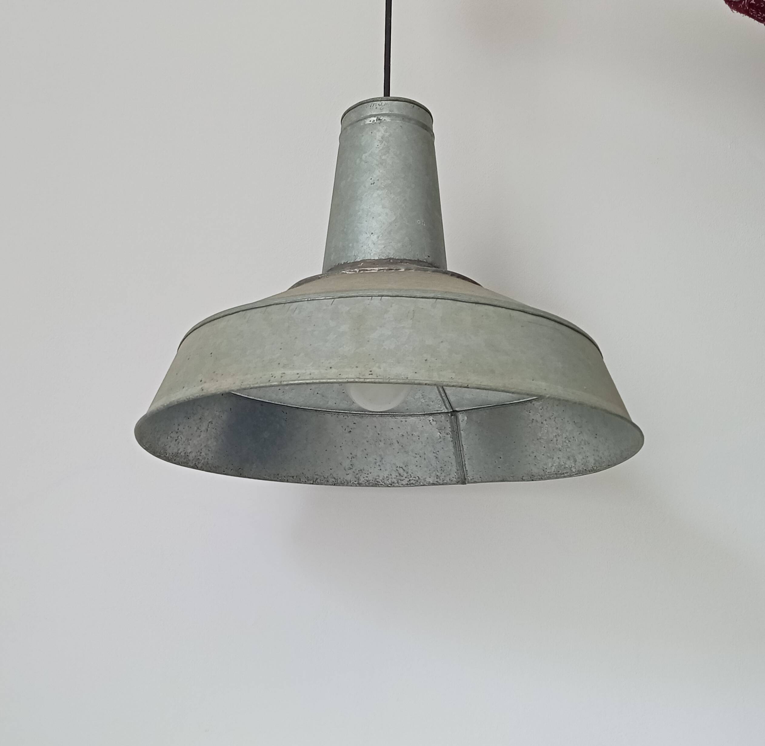 Old zinc garage pendant light