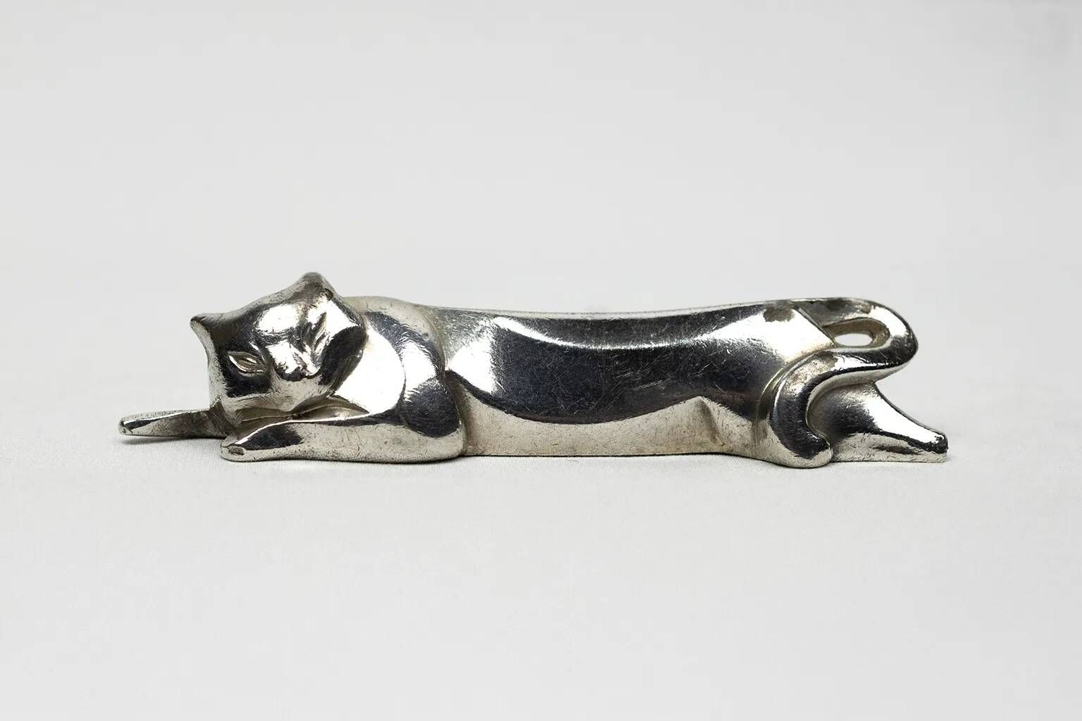 Pair of Art Deco knife rests - dog & cat - Gallia Christofle 1930