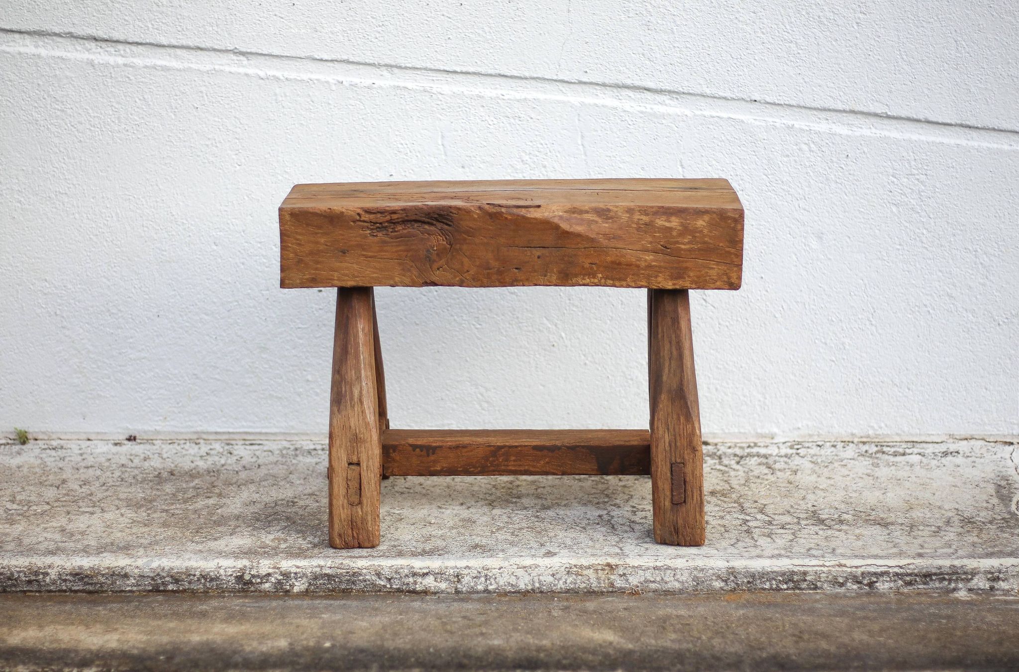 Vintage stool, wooden stool, antique stool, plant stand, small bench
