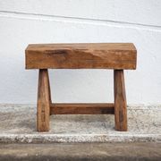 Vintage stool, wooden stool, antique stool, plant stand, small bench