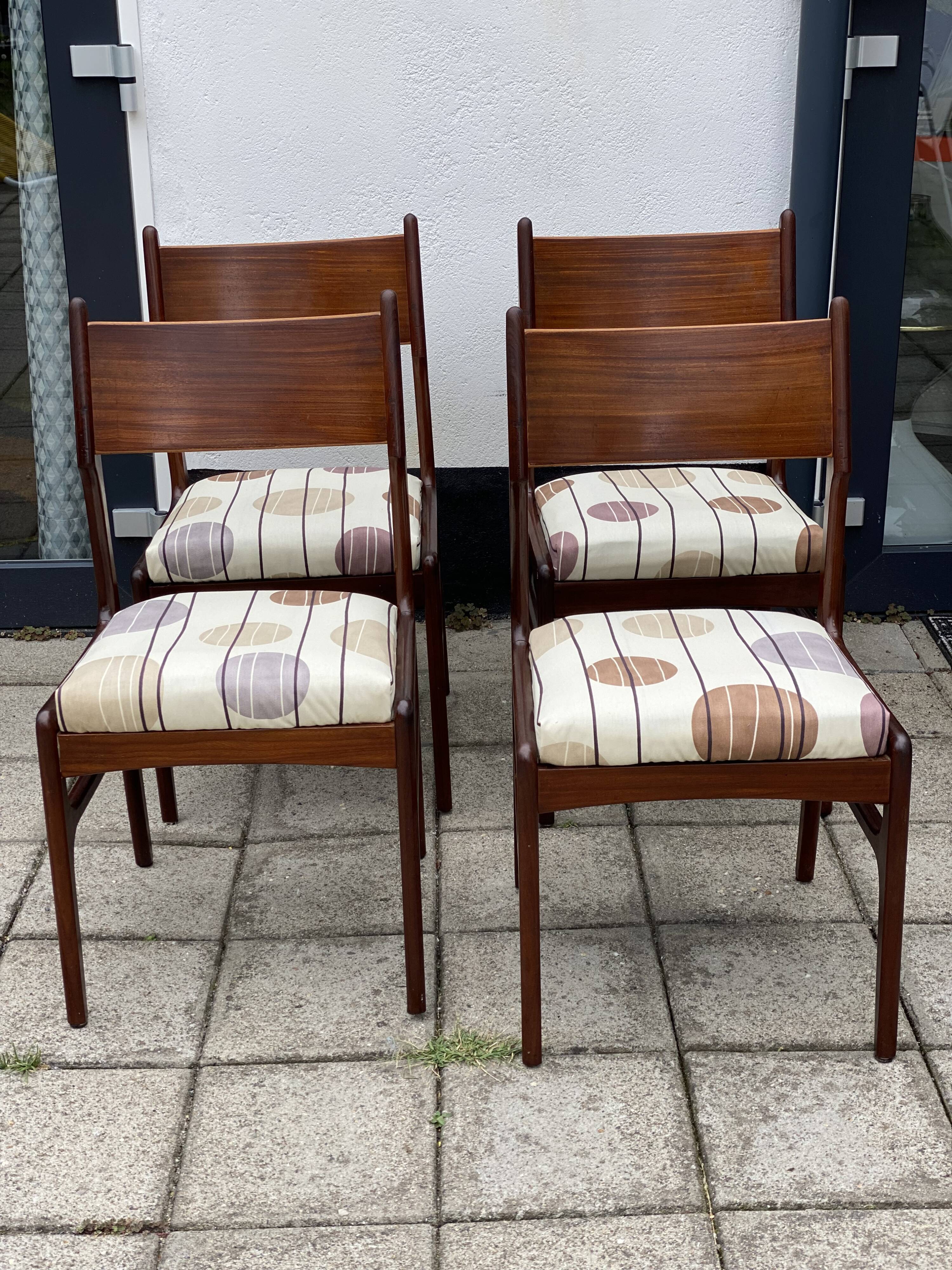 Set of 4 Vintage Teak Scandinavian Style Chairs