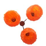 Orange Lucite Spaghetti 3 light cascading chandelier lamp