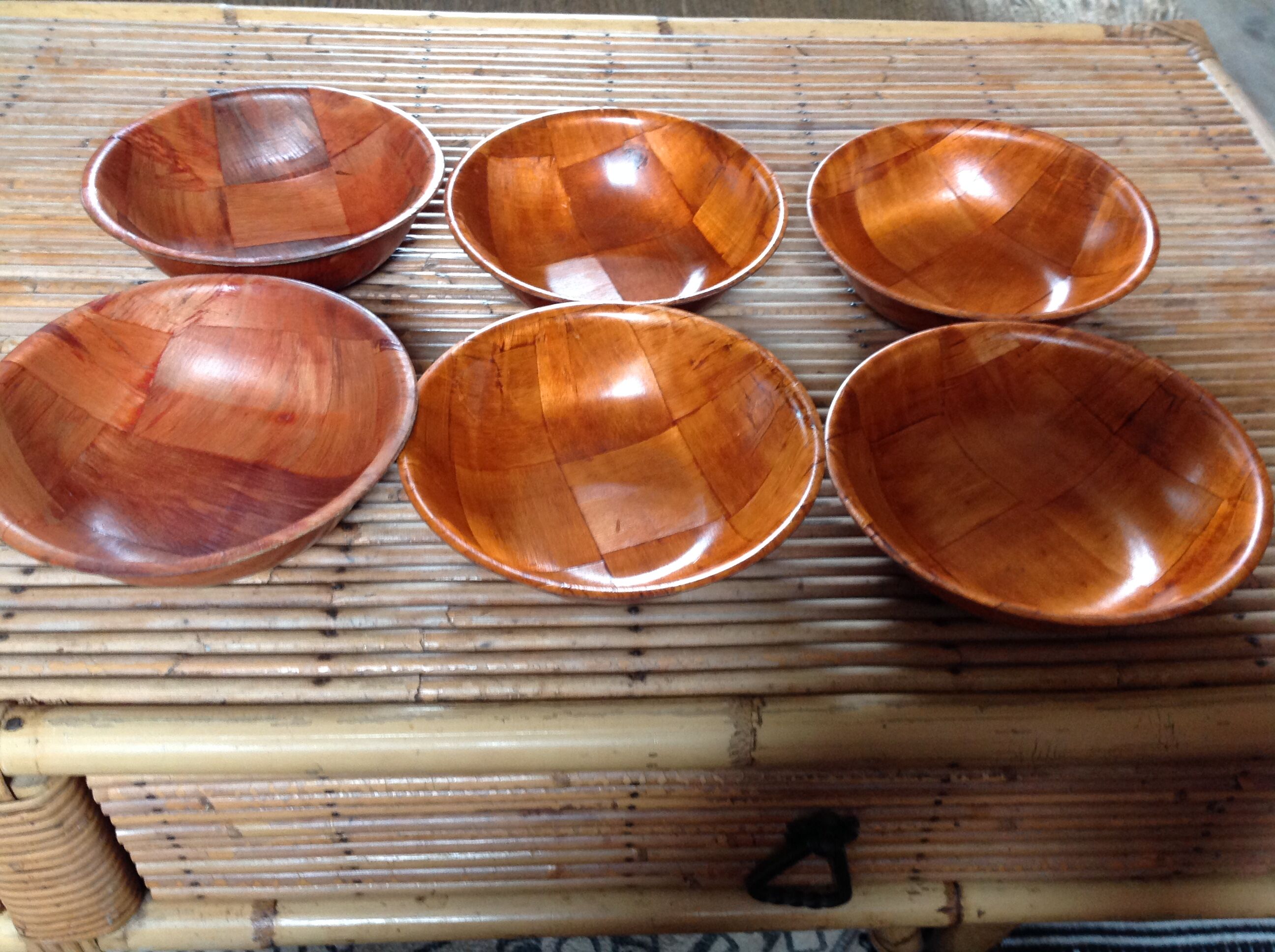 Set of 6 bowls Danish teak