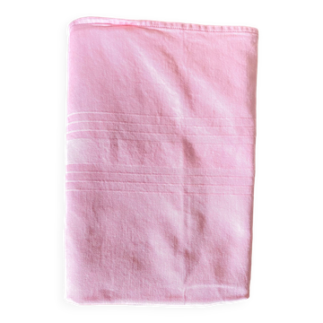 Vintage pink cotton tablecloth 140 X 130