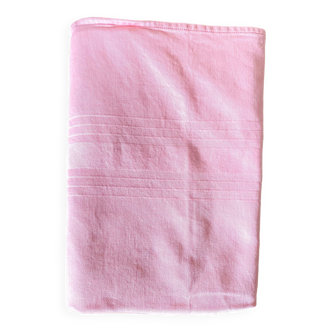 Pink vintage cotton tablecloth 140 X 130