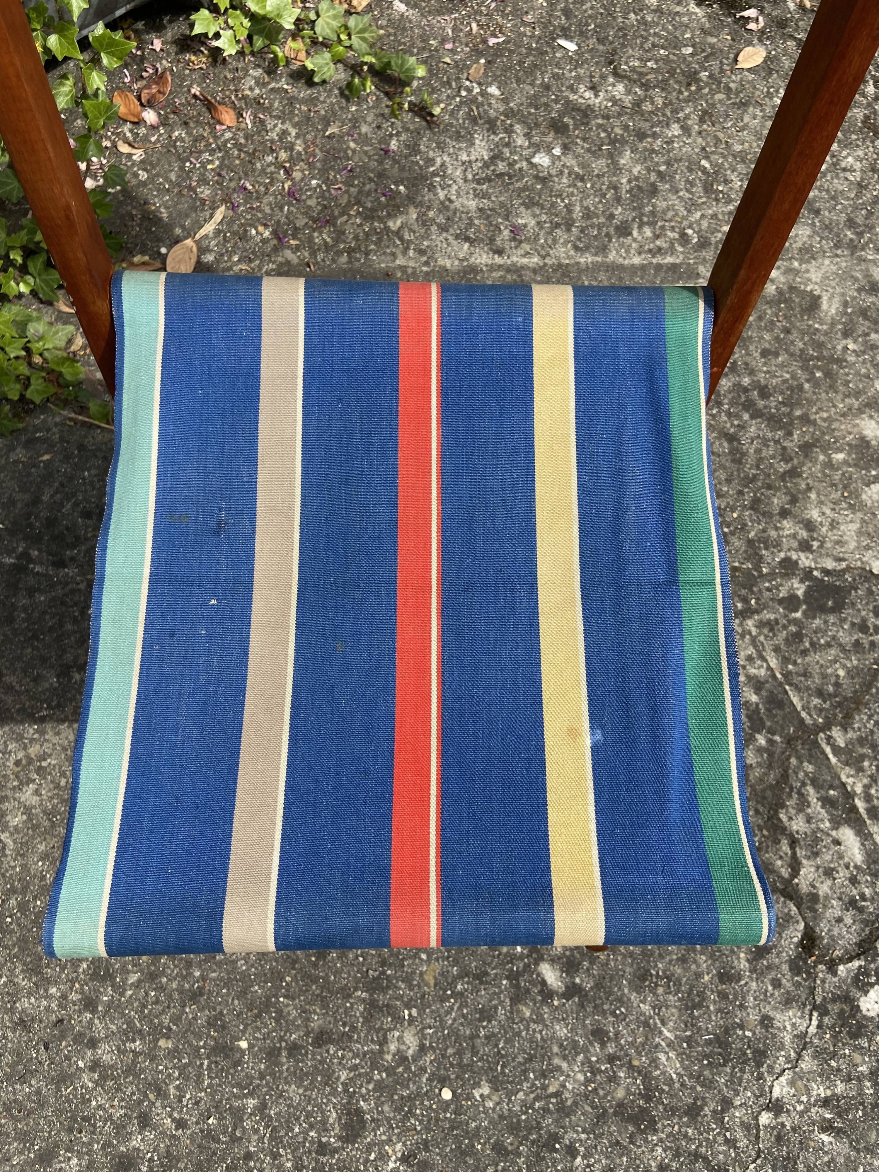 PRODUCT BHV - Folding chair wood and canvas 1960 vintage