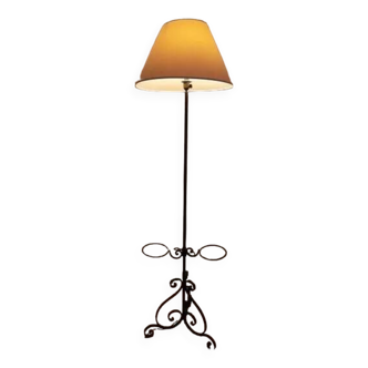 Wrought iron floor lamp with plant holder 50s/60s