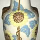 Glazed ceramic vase with polychrome decoration of sunflower flowers 36 cm