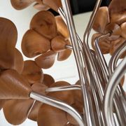 Lampadaire en orme motifs « fleurs », années 70