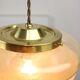 Mid-century Italian Brass and Glass Pendant Lamps, set of 2